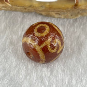 Natural Powerful Tibetan Old Oily Agate 3 Eyed Dharma Vajra Dzi Bead Heavenly Master (Tian Zhu) 三眼金刚杵天珠 1.33g 9.7 by 10.0mm - Huangs Jadeite and Jewelry Pte Ltd