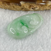 Type A Faint Green Lavender with Spicy Green Patches Jadeite Ruyi Pendant 5.86g 29.2 by 17.4 by 6.5mm - Huangs Jadeite and Jewelry Pte Ltd