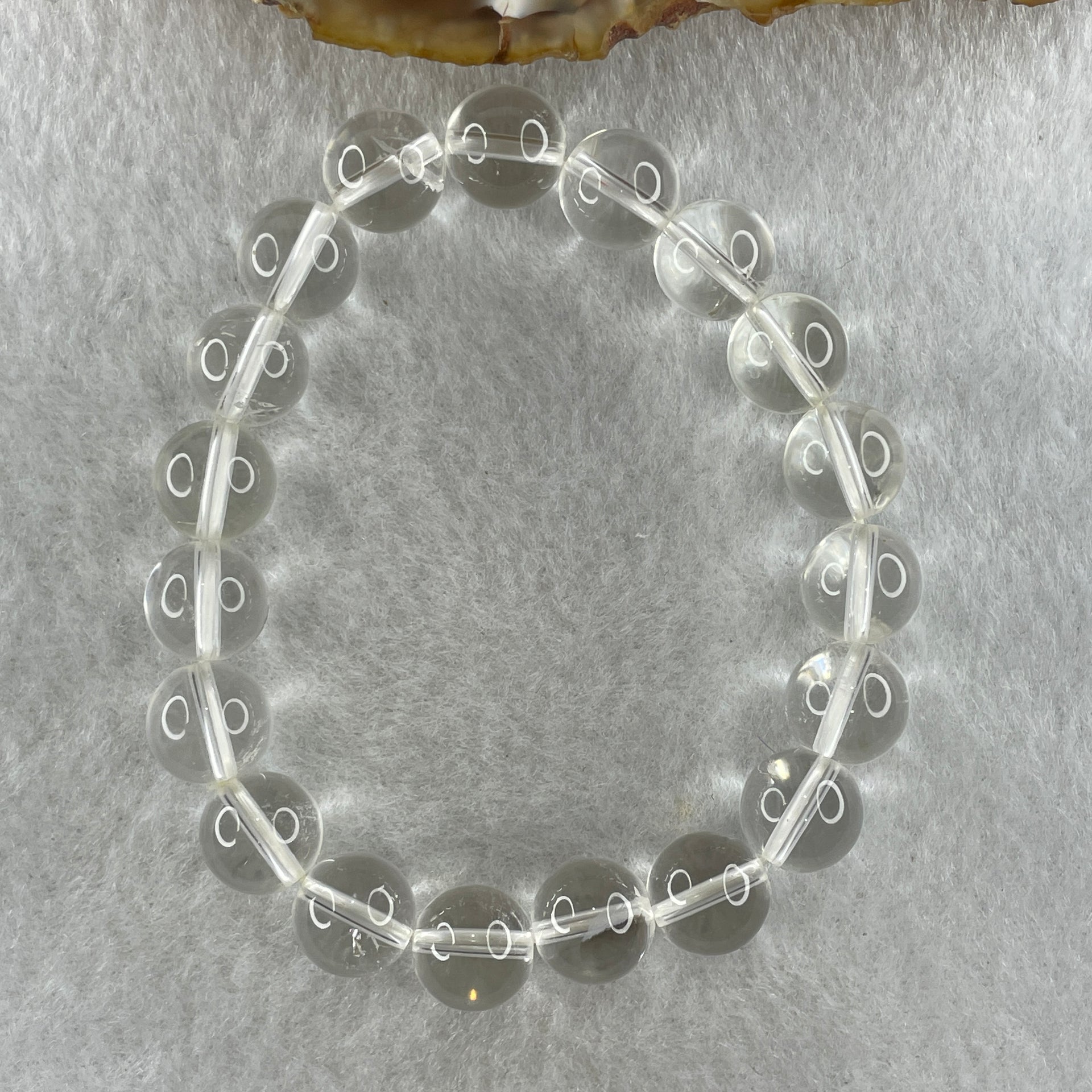 Natural Clear Quartz Beads Bracelet 26.36g 15cm 10.1mm 19 Beads - Huangs Jadeite and Jewelry Pte Ltd