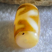 Natural Powerful Tibetan Old Oily Agate Patina Guiren Tairen Human Dzi Bead Totem Amulet Heavenly Master (Tian Zhu) 贵人天诛 4.75g 19.5 by 11.5mm - Huangs Jadeite and Jewelry Pte Ltd