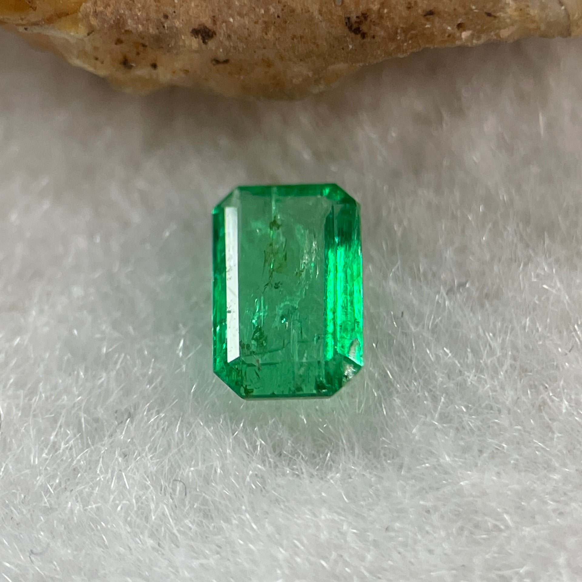 Natural Colombia Vivid Green Emerald (Beryl) Cut-Cornered Rectangular Step cut 0.42ct 6.3 by 3.9 by 1.9mm - Huangs Jadeite and Jewelry Pte Ltd