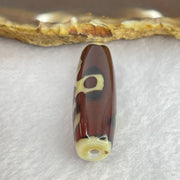 Natural Powerful Tibetan Old Oily Agate 5 Eyes Lightning Dzi Bead Heavenly Master (Tian Zhu) 五眼闪电天珠 8.68g 37.7 by 11.7mm - Huangs Jadeite and Jewelry Pte Ltd