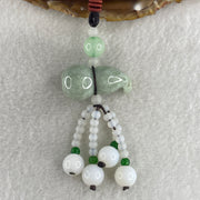 Natural Type A Green Jadeite Hulu Charm 24.96g 33.9 by 17.4mm - Huangs Jadeite and Jewelry Pte Ltd