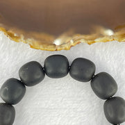 Natural Dark Matt Black Amber Beads Bracelet 天然大黑天翁琥珀手链 29.58g 19cm 15.4mm 19 Beads - Huangs Jadeite and Jewelry Pte Ltd