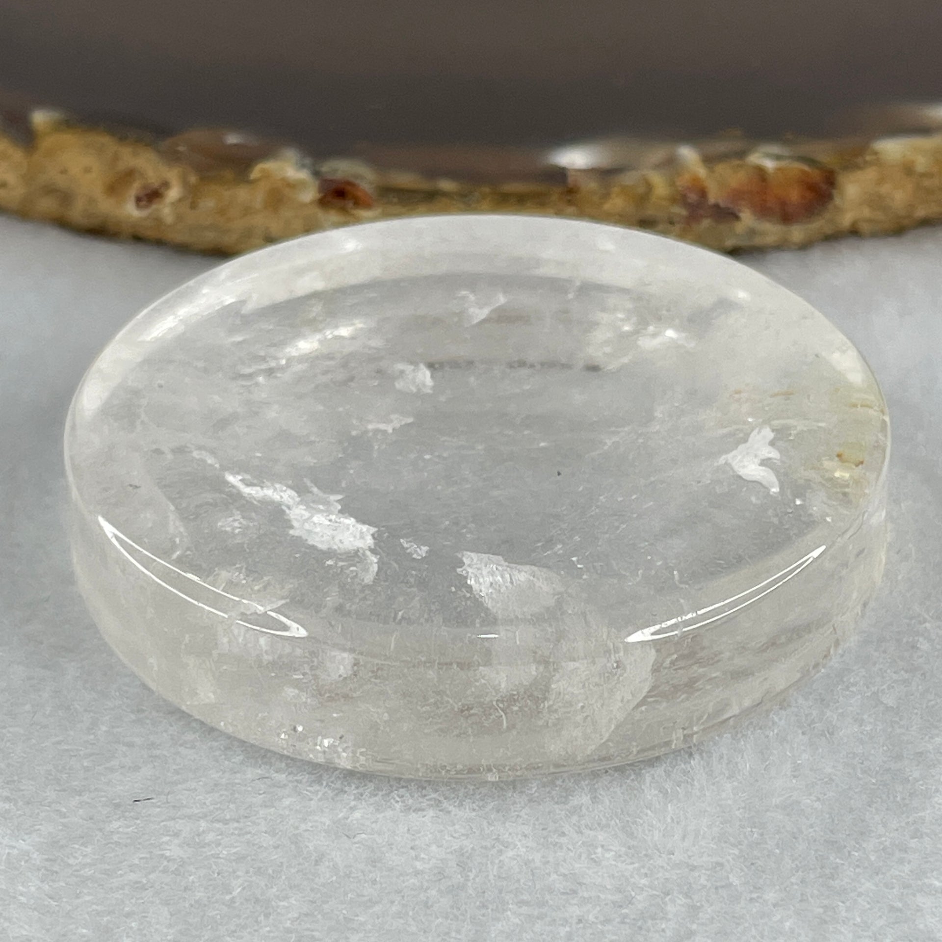 Natural Clear Quartz Plate Display 62.65g 54.7 by 11.9mm - Huangs Jadeite and Jewelry Pte Ltd