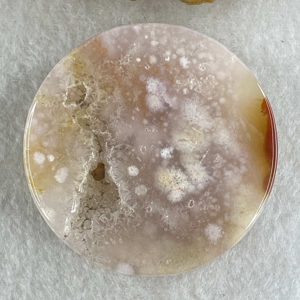Natural Pink Flower Agate Set Bangle 104.16g Inner Diameter 56.0mm 10.8 by 5.2mm (Very Very Slight External Rough) - Huangs Jadeite and Jewelry Pte Ltd