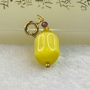 Yellow Cat's Eye Glass Charm Pendent 2.43g 14.4 by 10.0mm - Huangs Jadeite and Jewelry Pte Ltd