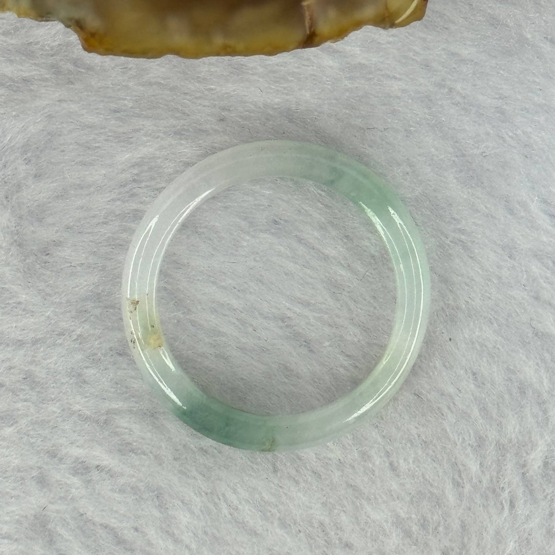 Type A Semi Icy Light Green with Blueish Green Patches Jadeite Ring 1.89g 4.1 by 2.9mm US8 HK 17.5 (External Roughs) - Huangs Jadeite and Jewelry Pte Ltd