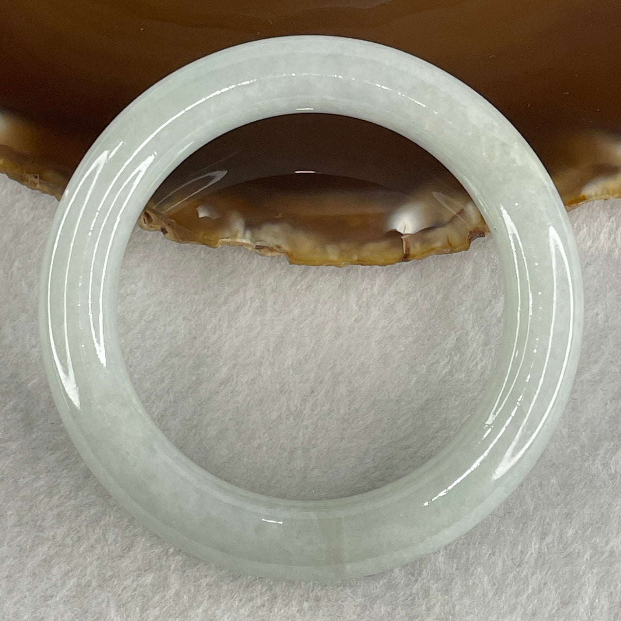 Certified Type A Blueish Green Jadeite Bangle Internal Diameter 49.2mm 51.52g 10.6 by 9.8mm ( Slight Internal Lines )