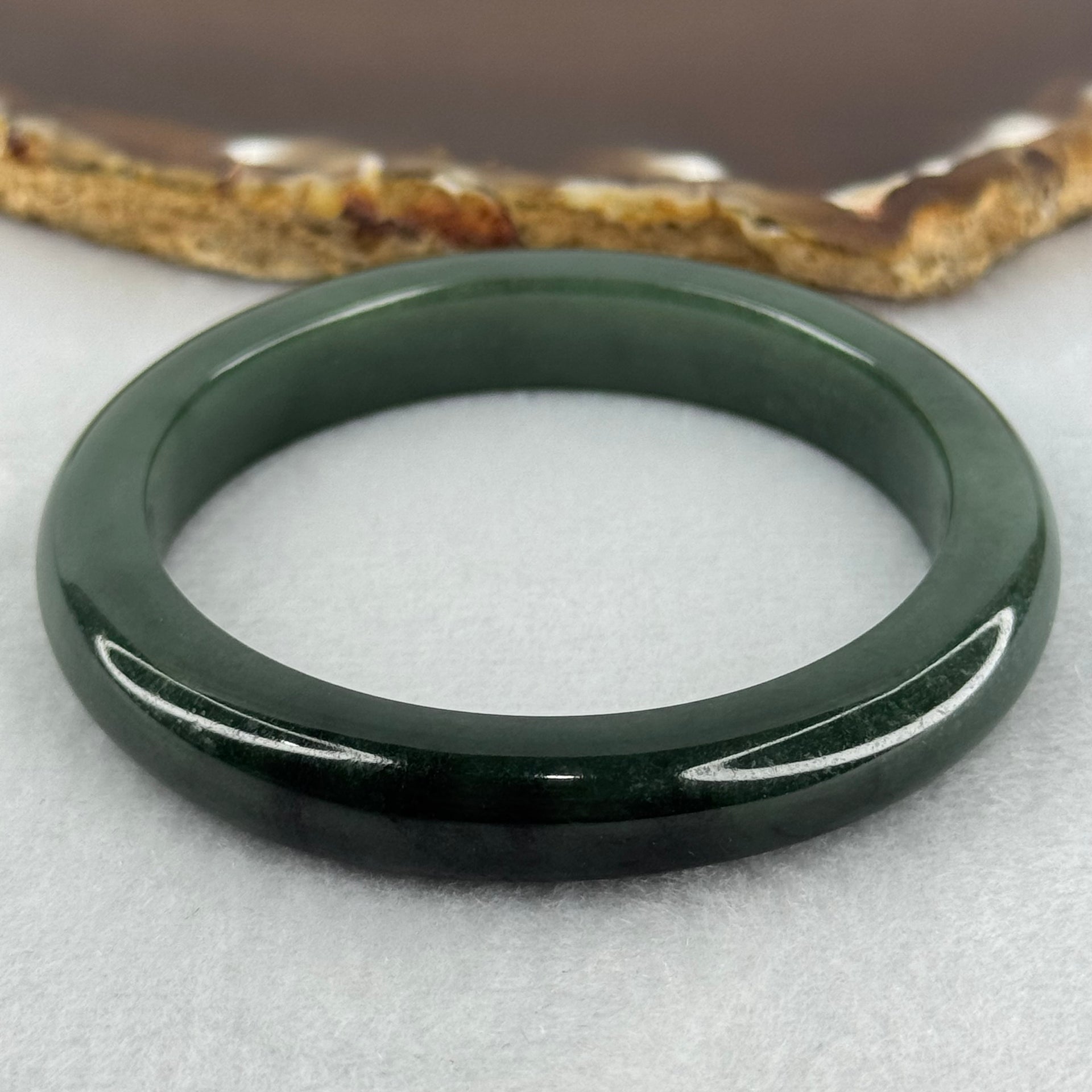 Type A Dark Green Jadeite Bangle Internal Diameter 50.9mm 39.18g 9.8 by 7.7mm (Very Slight Internal Line) - Huangs Jadeite and Jewelry Pte Ltd
