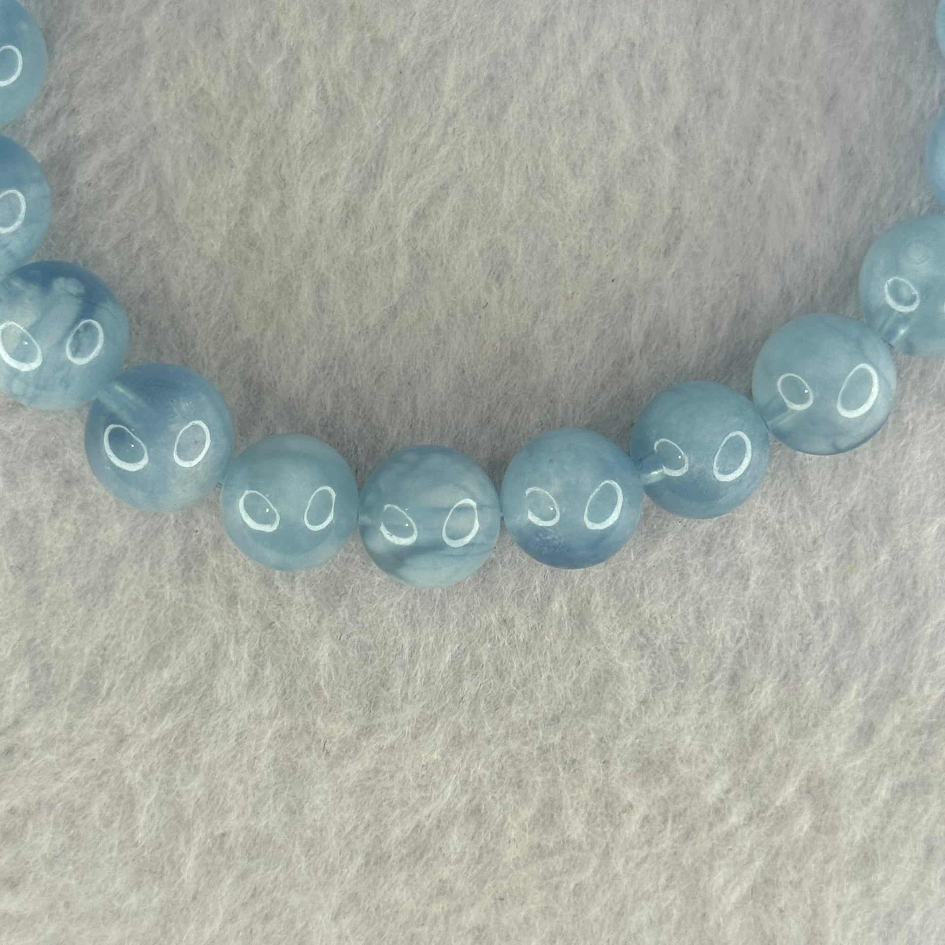 Natural Aquamarine Beads Bracelet 23.56g 16.5cm 9.4mm 21 Beads - Huangs Jadeite and Jewelry Pte Ltd