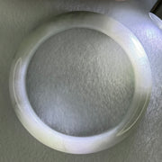 Type A Translucent Faint Blueish Green with Patches of Light Grey and Faint Lavender Jadeite Bangle Internal Diameter 56.95mm 344.09cts 69.22g 14.6 by 8.9mm With NGI Cert No 32886054 (Very Slight Internal Line) - Huangs Jadeite and Jewelry Pte Ltd