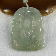 Type A Icy Light Green Jadeite Buddha Pendant 34.74g 61.3 by 48.3 by 5.5mm - Huangs Jadeite and Jewelry Pte Ltd