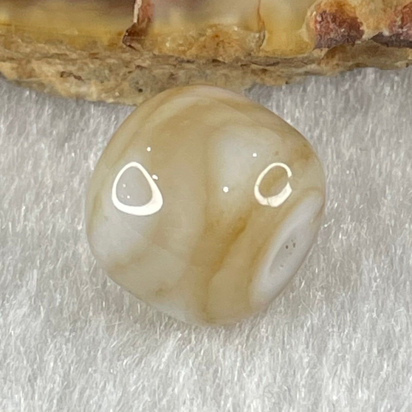 Natural Powerful Tibetan Old Oily Agate Tiger Tooth Daluo Dzi Bead Heavenly Master (Tian Zhu) 1.88g 9.7 by 11.0mm - Huangs Jadeite and Jewelry Pte Ltd