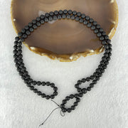 Natural Dark Matt Black Amber Beads Necklace 天然大黑天翁琥珀项链 20.87g 72cm 8.0mm 1 Beads 6.9mm 108 Beads - Huangs Jadeite and Jewelry Pte Ltd