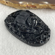 Type A Opaque to Partial Translucent Black Omphacite Jadeite Rat Pendant 25.17g 59.7 by 40.3 by 9.4mm - Huangs Jadeite and Jewelry Pte Ltd