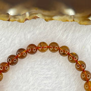 Natural Purple Amber Beads Bracelet 天然紫蜜琥珀手链 3.79g 15.5cm 6.4mm 28 Beads - Huangs Jadeite and Jewelry Pte Ltd