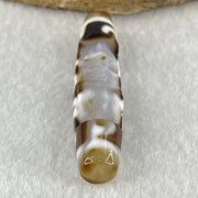 Natural Powerful Tibetan Old Oily Agate Zha Ji La Mu Female Cai Shen and 3 Eyed Dharma Vajra Dzi Bead Heavenly Master (Tian Zhu) 扎基拉姆女财神两眼天珠 13.14g 57.7 by 12.5mm - Huangs Jadeite and Jewelry Pte Ltd