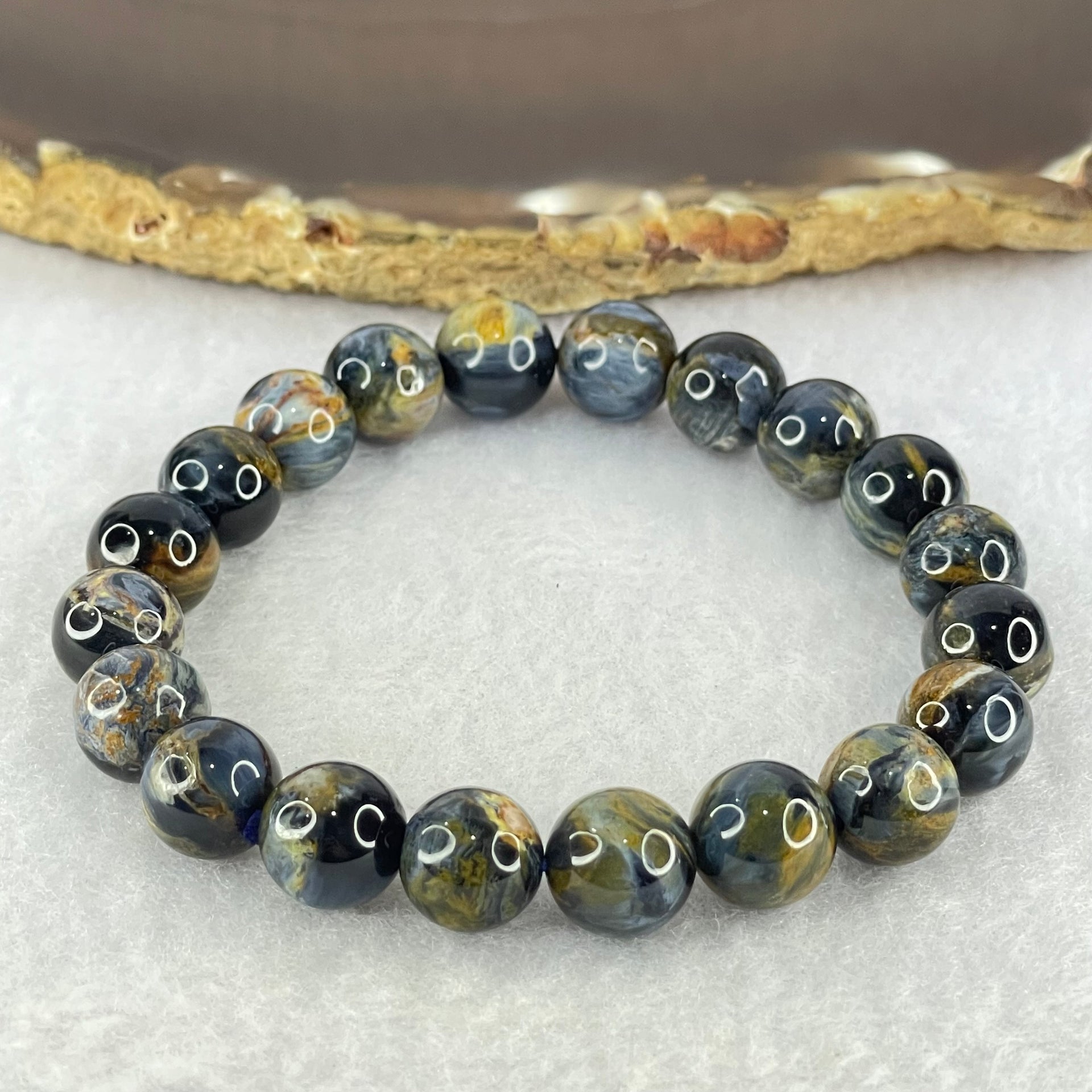 Good Grade Natural Petersite Beads Bracelet 23.85g 16cm 9.8mm 20 Beads - Huangs Jadeite and Jewelry Pte Ltd