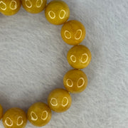 Type A Yellow Jadeite Beads Bracelet 66.62g 18cm 13.8mm 15 Beads (Burned) - Huangs Jadeite and Jewelry Pte Ltd