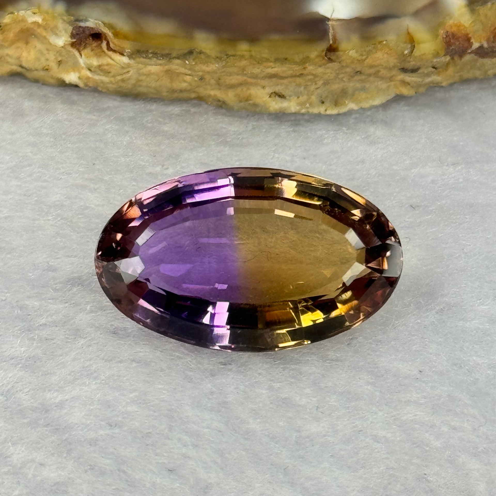 Natural Faceted Ametrine Oval Cut 17.39ct 21.6 by 13.2 by 9.9mm - Huangs Jadeite and Jewelry Pte Ltd