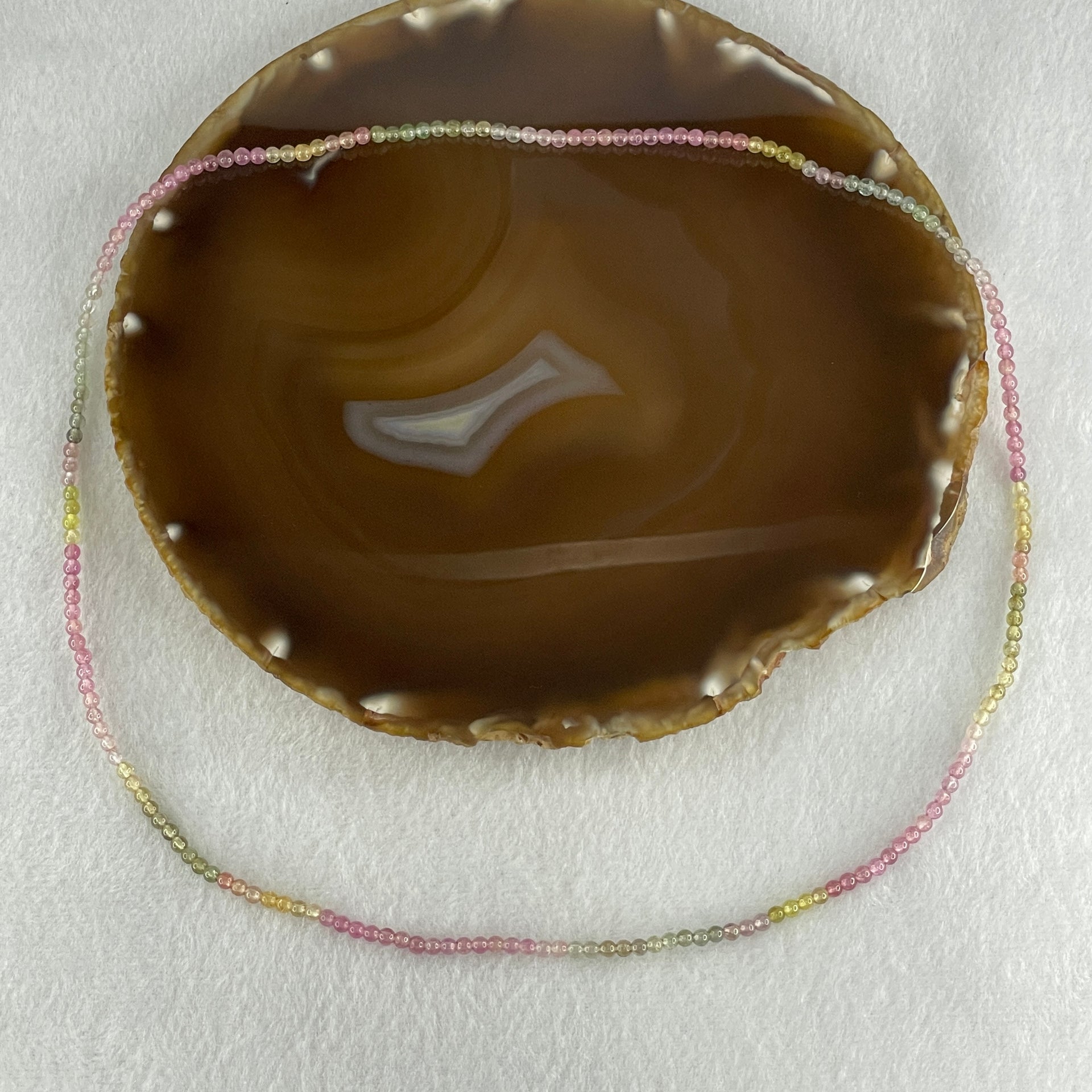 Good Grade Natural Tourmaline Crystal Beads Necklace 7.88g 52cm 3.1mm 195Beads - Huangs Jadeite and Jewelry Pte Ltd