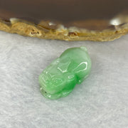 Type A Jelly Apple Green Jadeite Pixiu Pendent A货苹果绿色翡翠貔貅牌 7.29g 24.2 by 13.3. y 10.4 mm - Huangs Jadeite and Jewelry Pte Ltd
