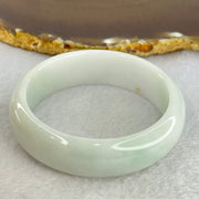 Type A Faint Lavender Green Jadeite Bangle Internal Diameter 55.3mm 61.24g 17.3 by 7.2mm (Internal Lines) - Huangs Jadeite and Jewelry Pte Ltd