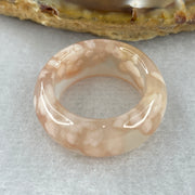 Natural Pinkish Flower Agate Ring 5.16g 9.5 by 4.0mm US 6.8 HK 15 - Huangs Jadeite and Jewelry Pte Ltd