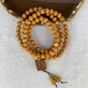Natural High Oil Content Yabai Wood 高油崖柏 Beads Necklace 25.62g 8.2mm 109 Beads Pendant 19.4 by 16.5 by 6.5mm - Huangs Jadeite and Jewelry Pte Ltd
