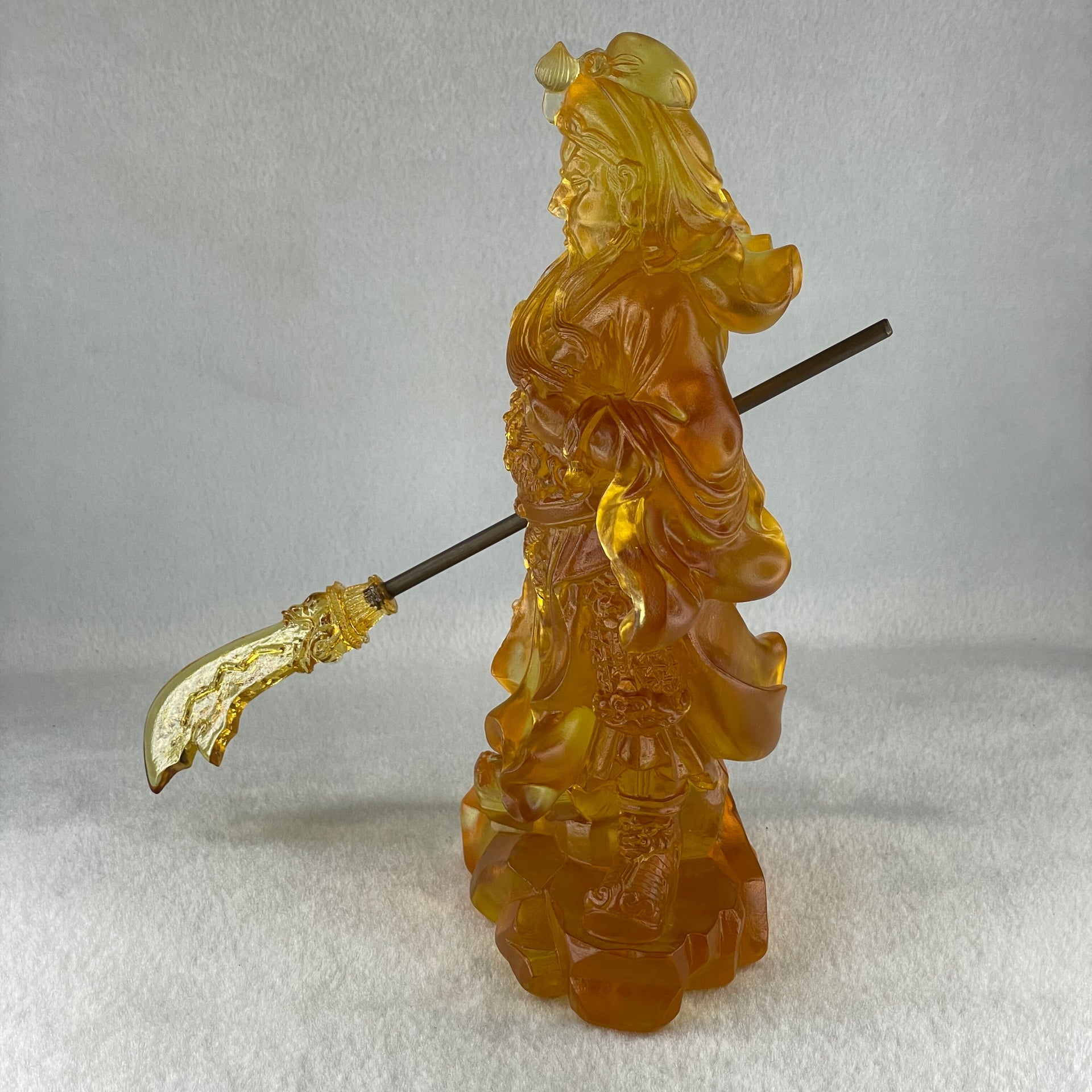 Liuli Orange Guan Gong Display 1,248.8g 120.0 by 160.0 by 200.0mm - Huangs Jadeite and Jewelry Pte Ltd