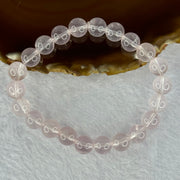 Natural Rose Quartz Beads Bracelet 天然玫瑰石英珠手链 20.77g 16cm 8.9mm 22 Beads - Huangs Jadeite and Jewelry Pte Ltd