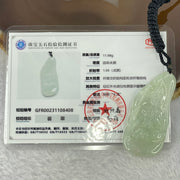 Type A Semi Icy Green Jadeite Guan Yin Pendent 11.98g 48.0 by 21.3 by 5.4mm - Huangs Jadeite and Jewelry Pte Ltd