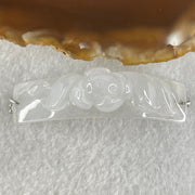 Type A Semi Icy Faint Lavender Jadeite Flower Charm in S925 Sliver Bracelets 13.70g 53.0 by 12.8 by 13.5mm - Huangs Jadeite and Jewelry Pte Ltd