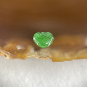 Type A Old Mine Full Green Jadeite Ruyi Charm Stone For Setting 0.16g 7.5 by 6.5 by 1.9mm - Huangs Jadeite and Jewelry Pte Ltd