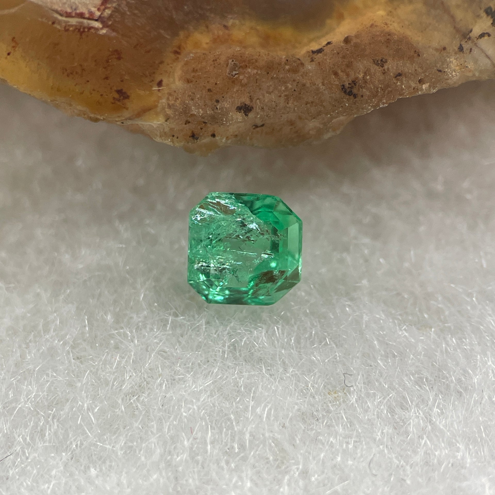 Natural Colombia Vivid Green Emerald (Beryl) Cut-Cornered Square Step cut 0.41ct 4.5 by 4.3 by 3.2mm - Huangs Jadeite and Jewelry Pte Ltd
