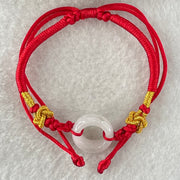 Type A Faint Lavender Jadeite Ping An Kou String Bracelet 2.91g 15.0 by 5.8mm - Huangs Jadeite and Jewelry Pte Ltd