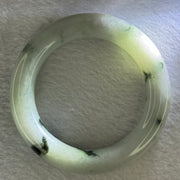 Type A Green Lavender with Moss Green Patches Jadeite Bangle Internal Diameter 57.4mm 97.51g 13.1 by 12.8mm (Very Slight External Rough) - Huangs Jadeite and Jewelry Pte Ltd