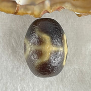 Natural Powerful Tibetan Old Oily Agate Patina Guiren Tairen Human Dzi Bead Totem Amulet Heavenly Master (Tian Zhu) 贵人天诛 6.09g 19.7 by 15.0mm - Huangs Jadeite and Jewelry Pte Ltd