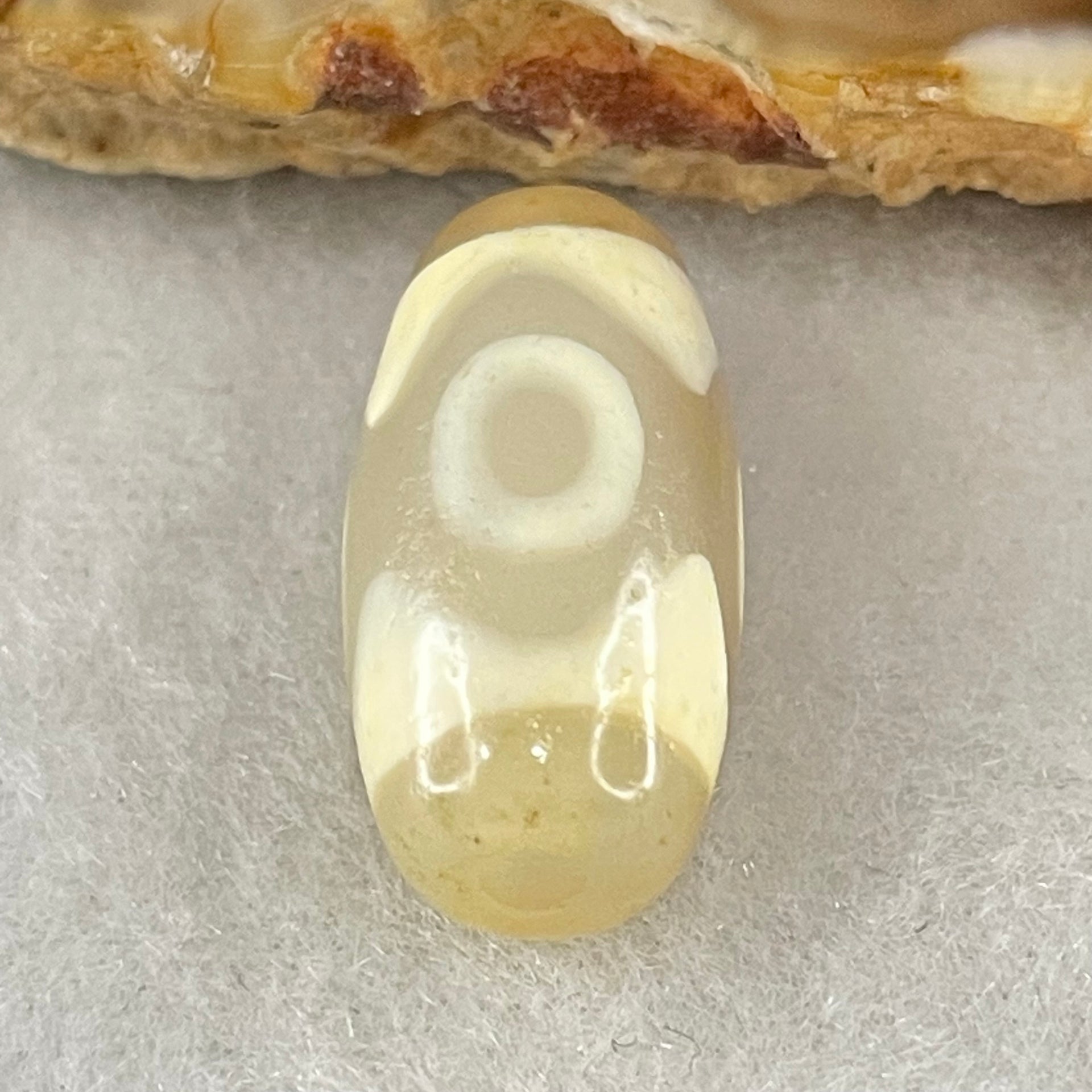 Natural Powerful Tibetan Old Oily Agate 3 Eyes Dzi Bead Heavenly Master (Tian Zhu) 三眼天诛 2.86g 20.1 by 9.9mm - Huangs Jadeite and Jewelry Pte Ltd