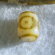 Natural Powerful Tibetan Old Oily Dark and Light Brown Agate 3 Eyes Dzi Bead Heavenly Master (Tian Zhu) 三眼天诛 2.74g 13.7 by 10.7mm - Huangs Jadeite and Jewelry Pte Ltd