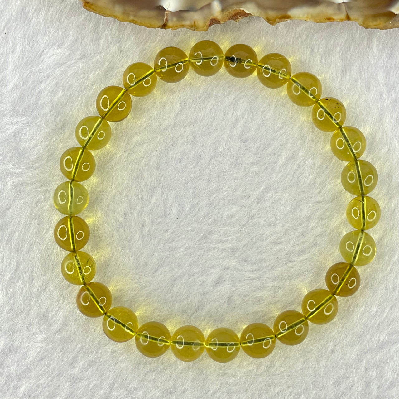 Natural Purple Honey Amber Beads Bracelet 天然紫蜜琥珀手链 5.01g 15cm 7.1mm  26 Beads - Huangs Jadeite and Jewelry Pte Ltd