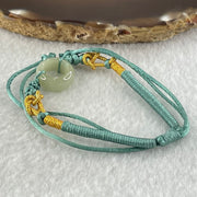 Type A Blueish Green Jadeite Ping An Kou String Bracelet 2.83g 14.4 by 6.3mm - Huangs Jadeite and Jewelry Pte Ltd