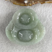 Natural Type A Green Jadeite Milo Laughing Buddha Pendant 47.59g 46.1 by 48.7 by 14.6mm - Huangs Jadeite and Jewelry Pte Ltd