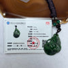 Type A Old Mine Green Piao Hua Jadeite Bat Pendent 28.33g 41.9 by 29.4 by 17.6mm - Huangs Jadeite and Jewelry Pte Ltd