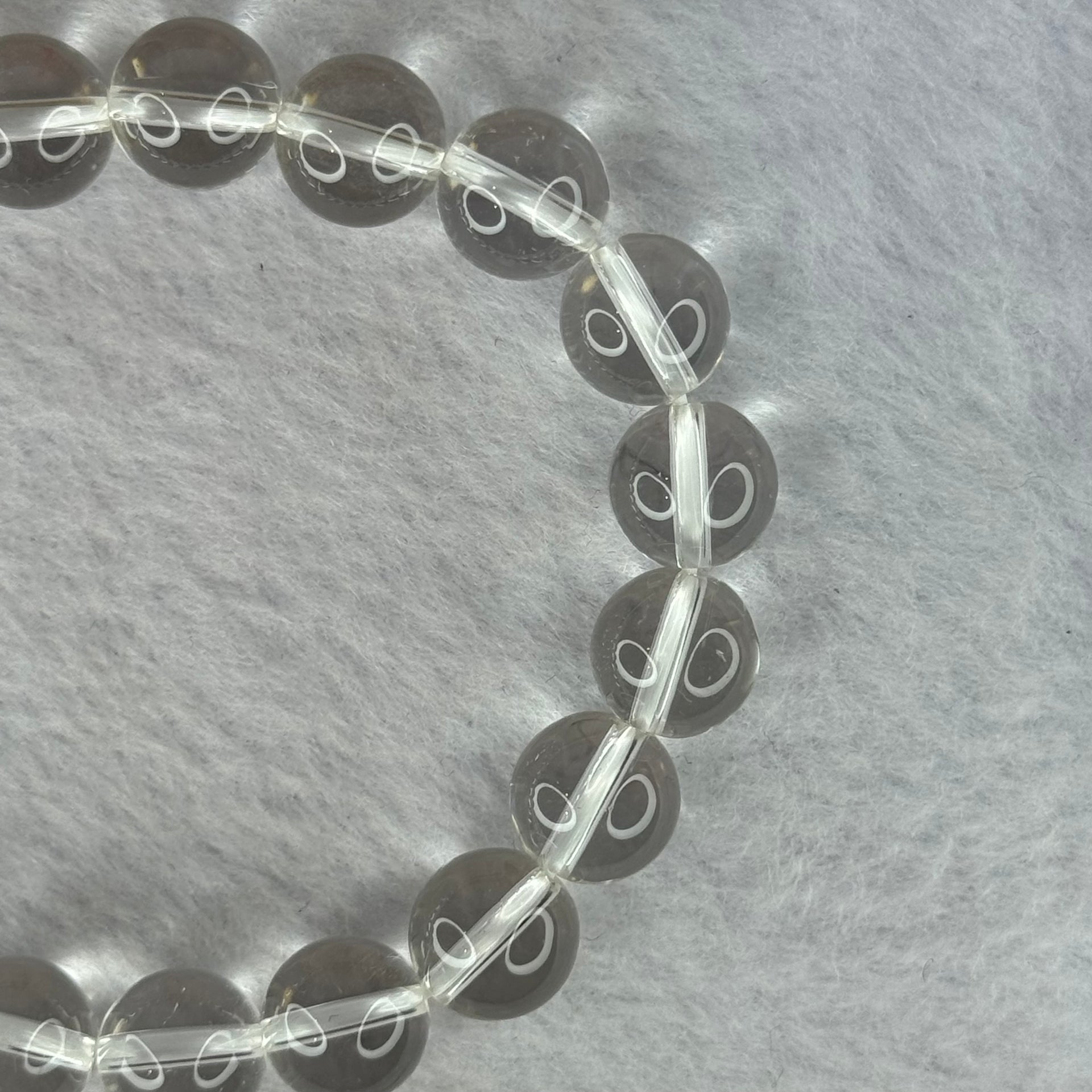Natural Clear Quartz Bracelet 天然白水晶手链 30.62g 17cm 10.6mm 19 Beads - Huangs Jadeite and Jewelry Pte Ltd