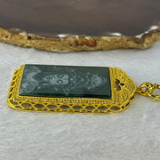 Type A Blueish Green Jadeite Guan Yin S925 Silver Pendent Necklace 30.47g 46.0 by 30.0 by 2.0mm - Huangs Jadeite and Jewelry Pte Ltd