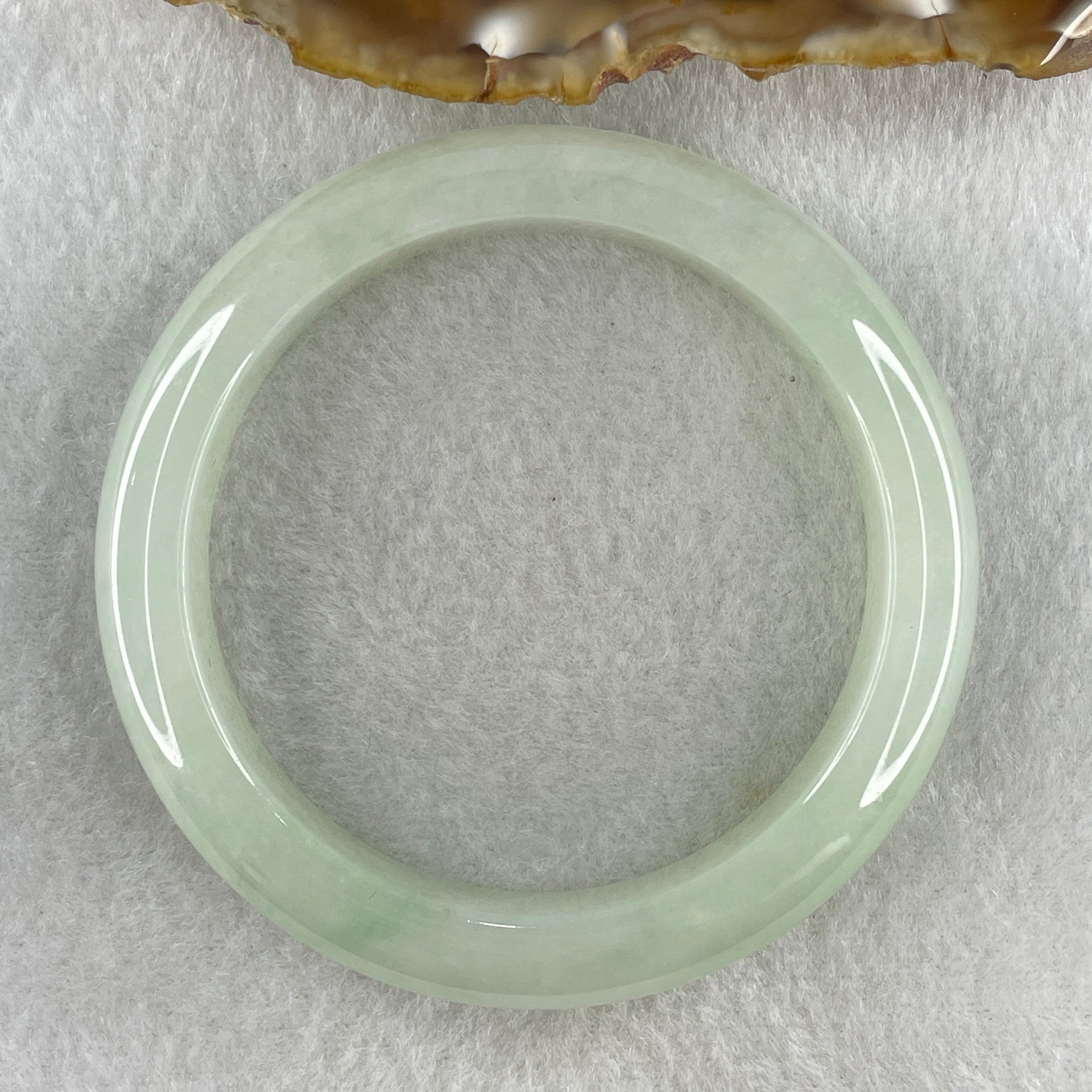 Natural Type A Jelly Full Light Green Jadeite Bangle 50.76g Inner Diameter 54.5mm 11.9 by 8.4mm (Slight Internal Line) - Huangs Jadeite and Jewelry Pte Ltd