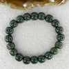 Natural Dark Green Nephrite Jade Beads Bracelet 31.81g 10.1 mm 20 Beads - Huangs Jadeite and Jewelry Pte Ltd