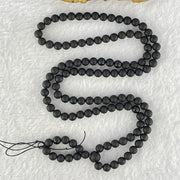 Natural Dark Matt Black Amber Beads Necklace 天然大黑天翁琥珀项链 11.40g 58cm 5.7mm 108 Beads - Huangs Jadeite and Jewelry Pte Ltd